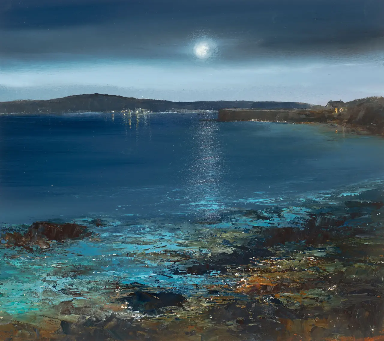 Amanda Hoskin - beautiful moonlight over bryher, scillies